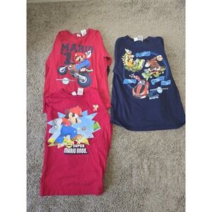 Vintage Nintendo Mario Kart Wii Graphic T-Shirt‎ Youth XL And LARGE Lot Of 3